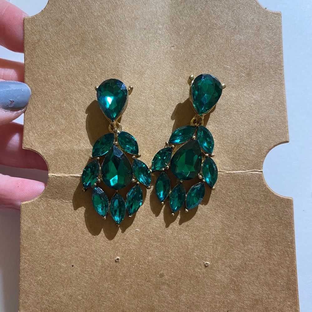 Emerald Green Chandelier Earrings